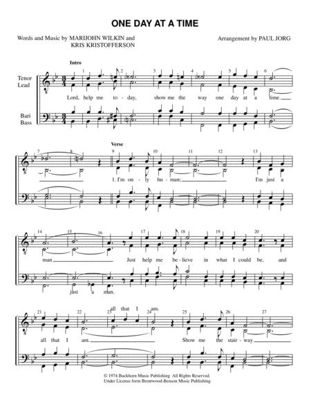 One Day At A Time Free Music Sheet Musicsheets