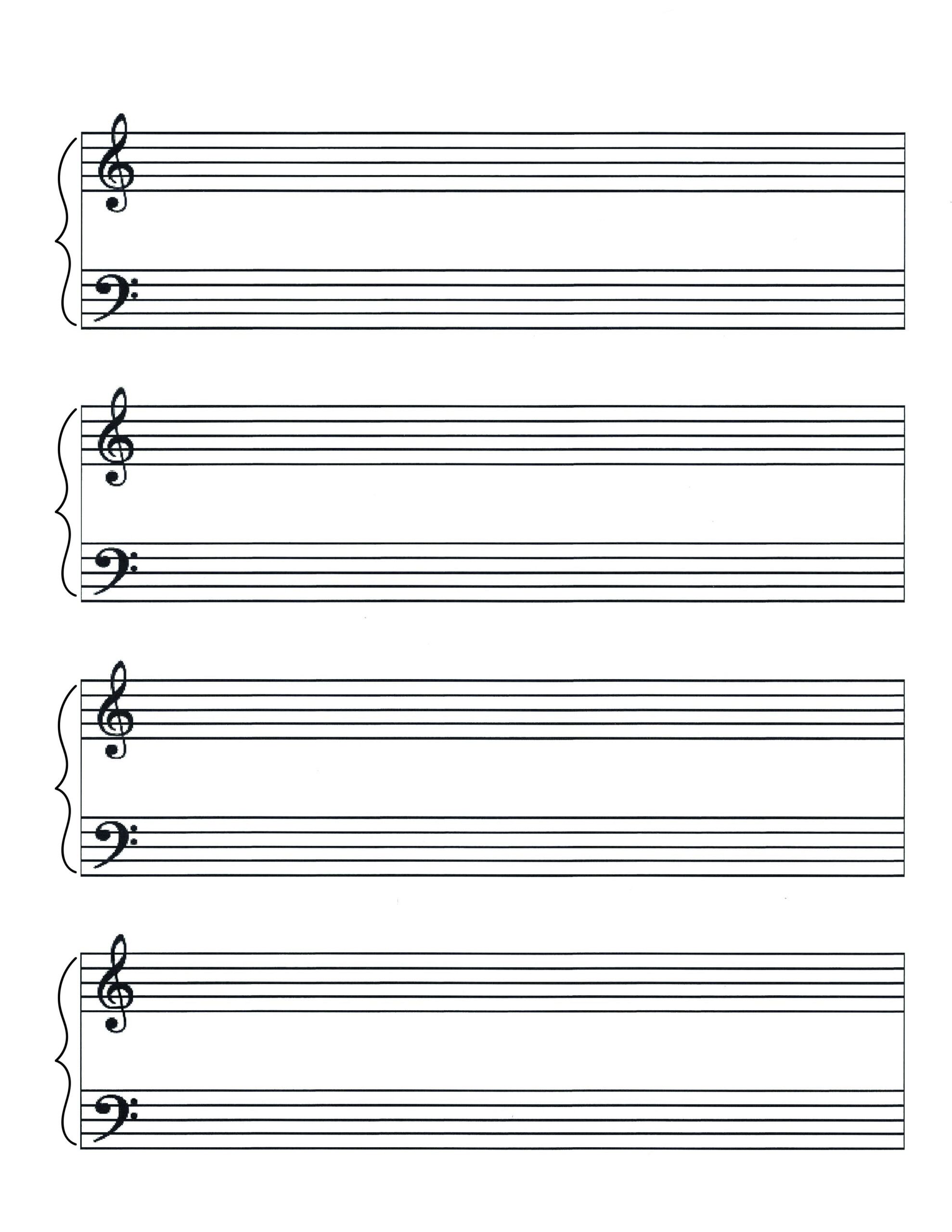 Piano Music Sheet Templates PANDASTIC DESIGNS