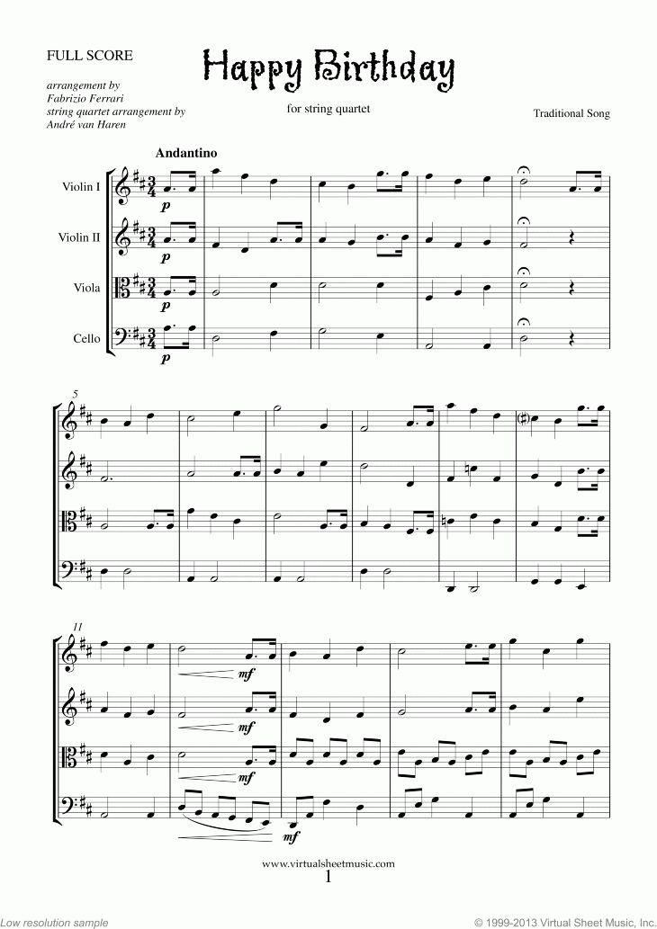 Pin On String Quartet Sheet Music