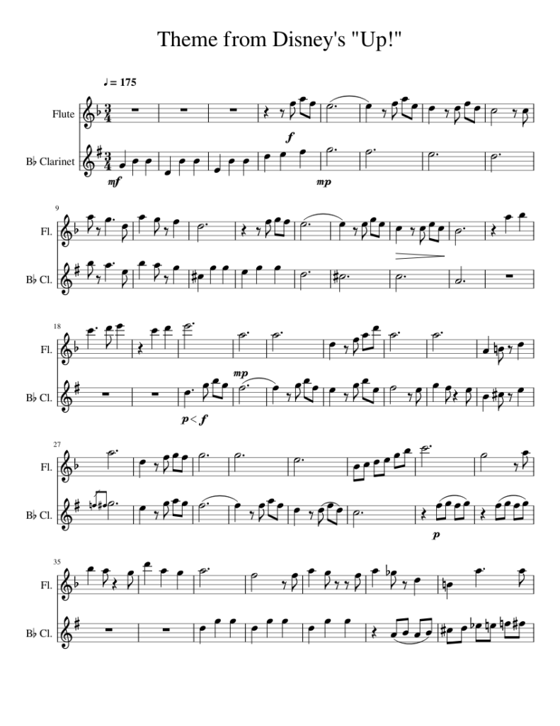 Print And Download In PDF Or MIDI Theme From Disney s Up Composer 