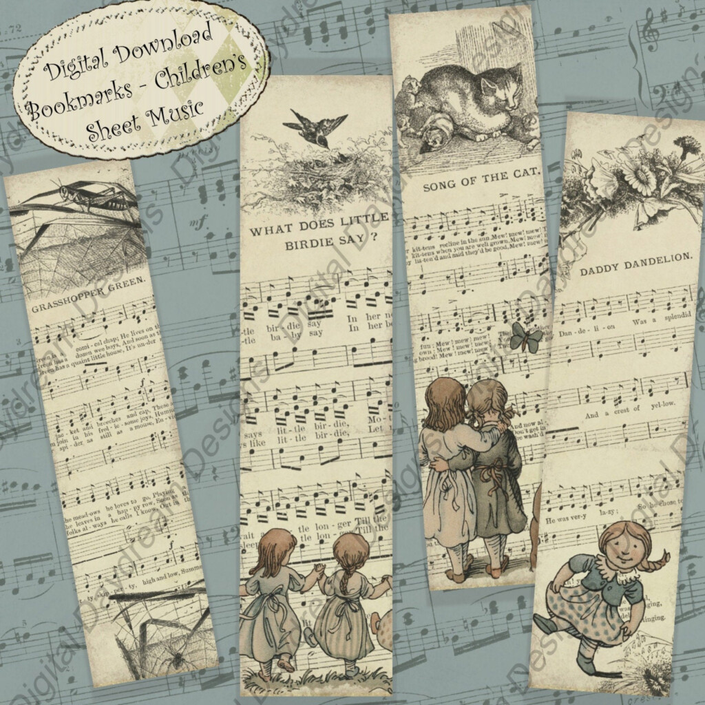 Printable Bookmarks Children s Music Instant Digital