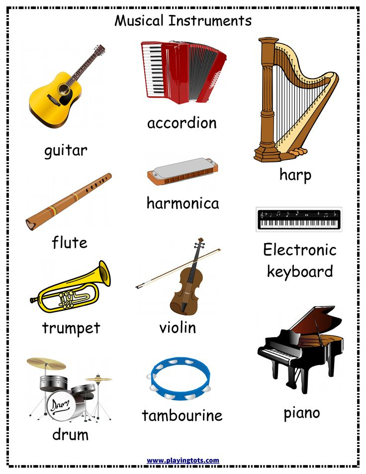 Printable For Toddlers And Preschoolers Music Instruments Kids 