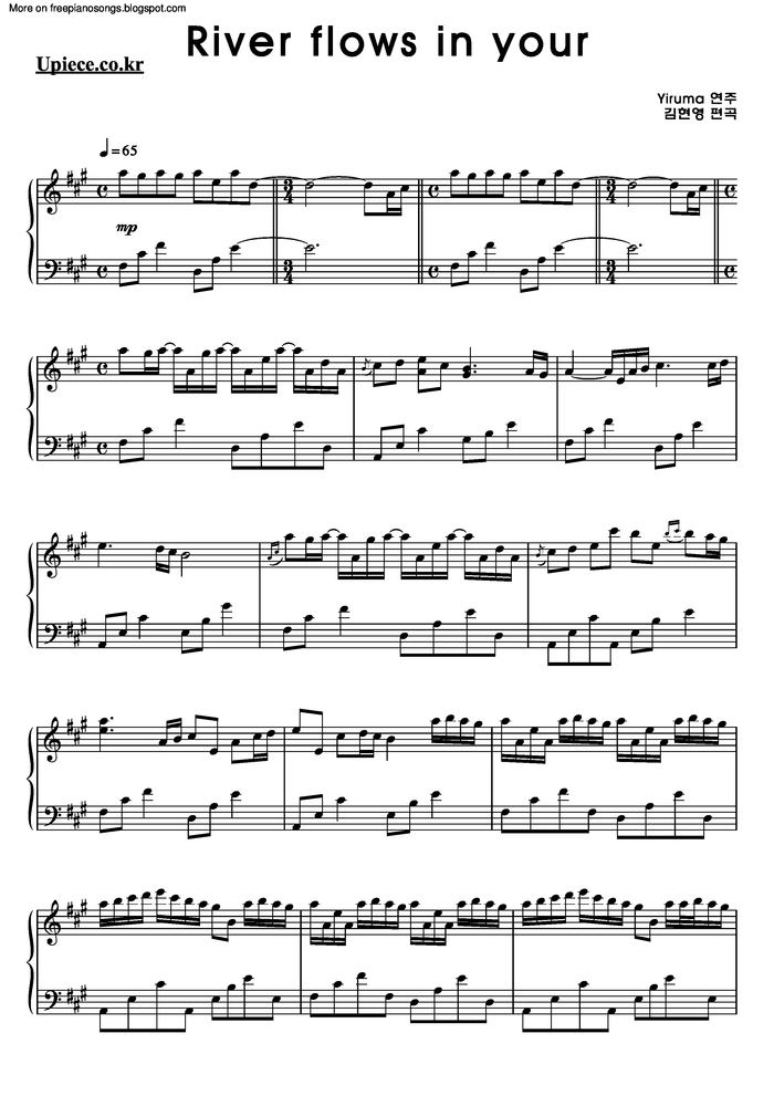 River Flows In You Free Sheet Music By Yiruma Pianoshelf