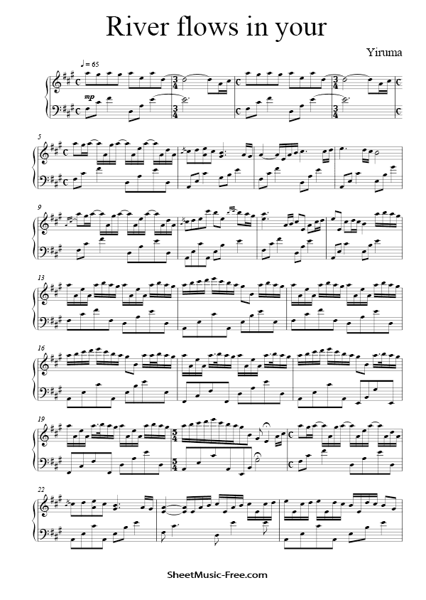 River Flows In You Sheet Music Yiruma Piano Sheet Free