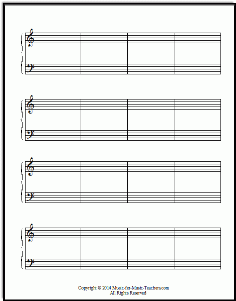 Staff Paper PDFs Download Free Staff Paper Piano Sheet Music Free 