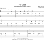 Stephen Schwartz For Good from Wicked arr Christopher Hussey