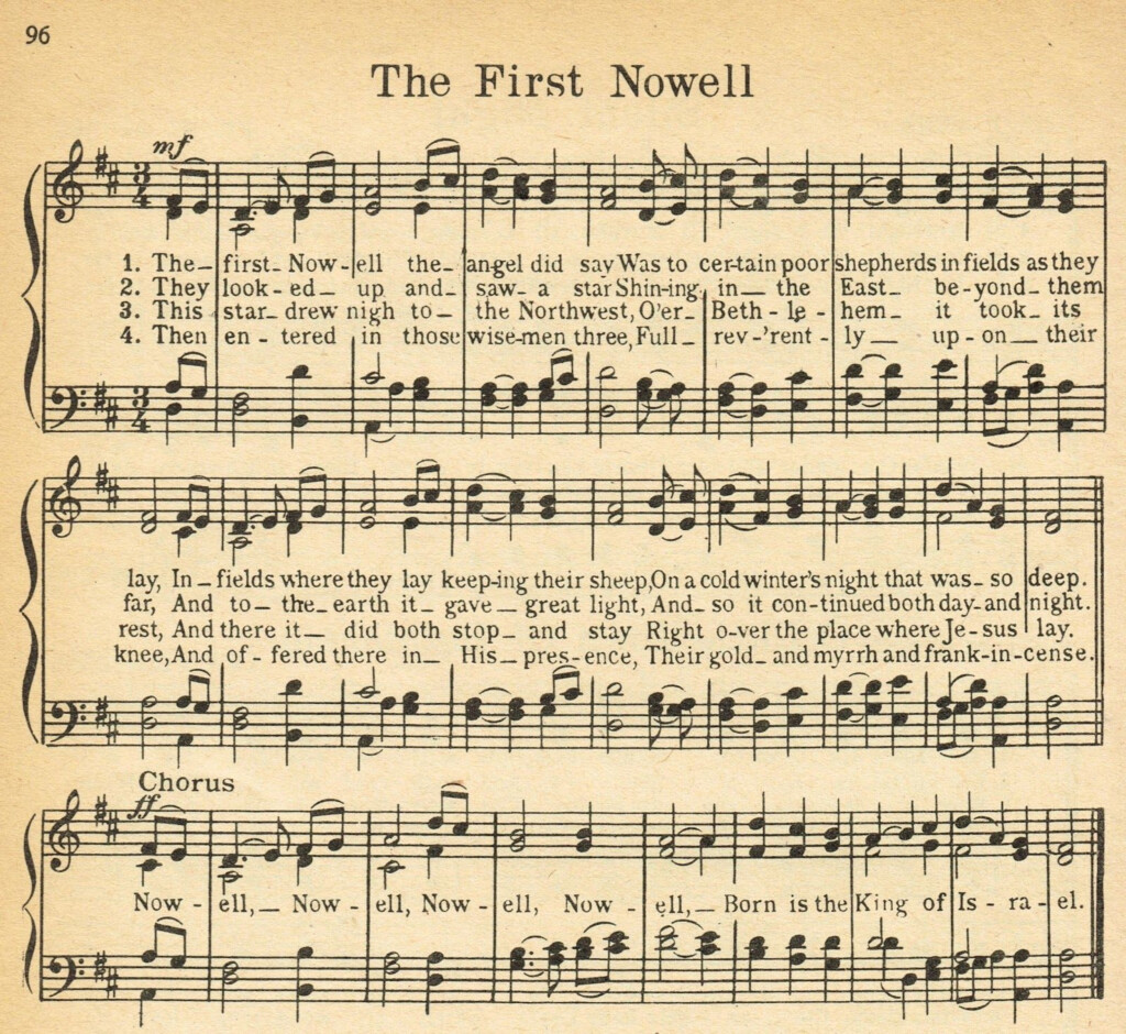 The First Nowell Christmas Carols Lyrics Christmas Sheet Music 