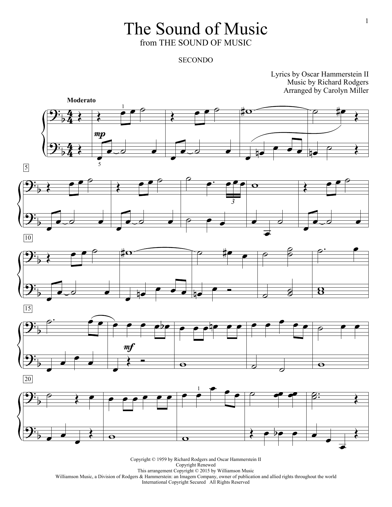 The Sound Of Music Sheet Music By Carolyn Miller Piano Duet 162376 