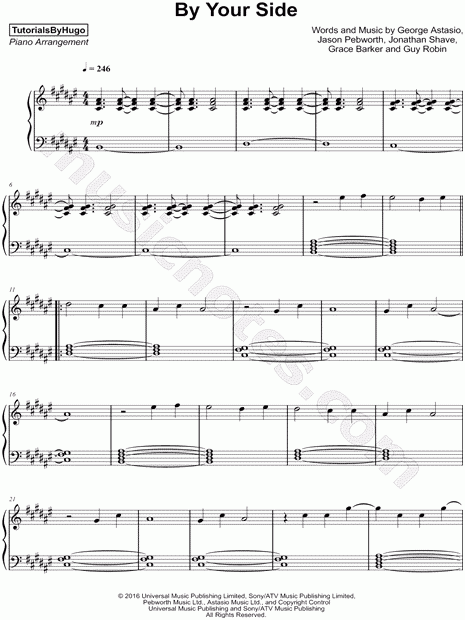 TutorialsByHugo By Your Side Sheet Music Piano Solo In D Minor 