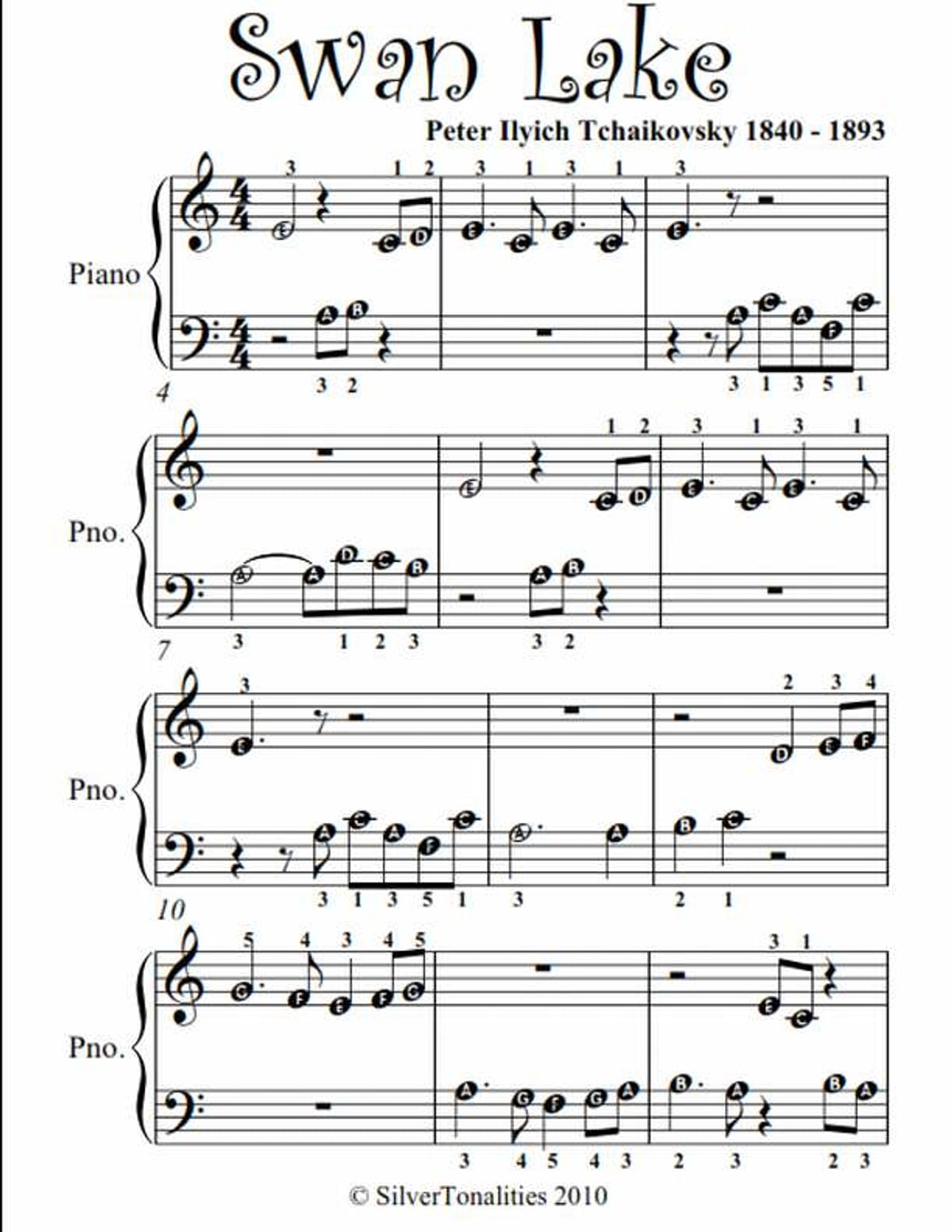 Universal Free Printable Piano Sheet Music For Beginners With Letters