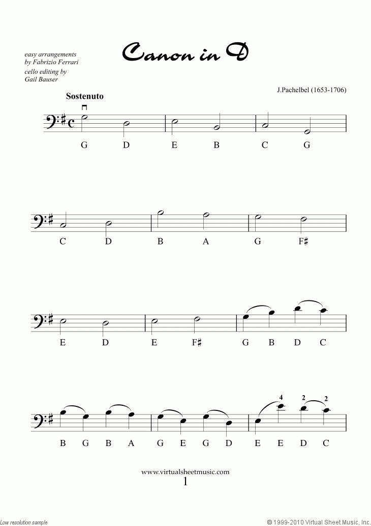 Valentine Sheet Music For Cello Solo For Beginners 