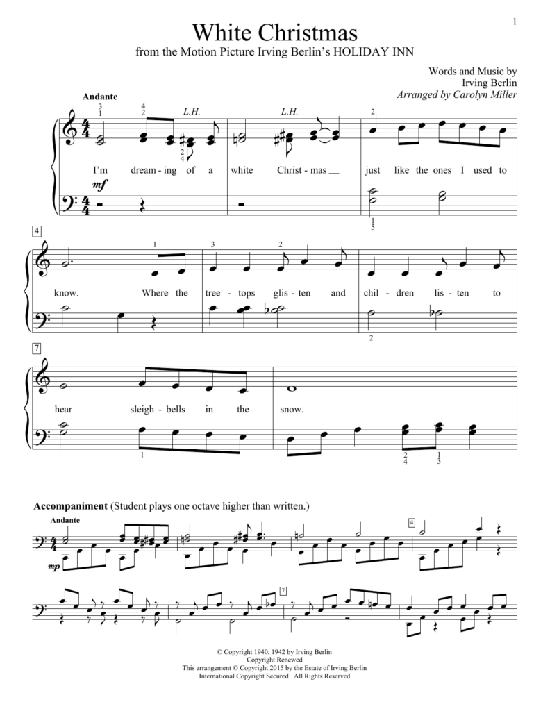 White Christmas Sheet Music Direct