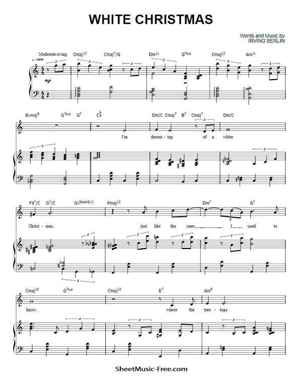 White Christmas Sheet Music Michael Buble SHEETMUSIC FREE COM