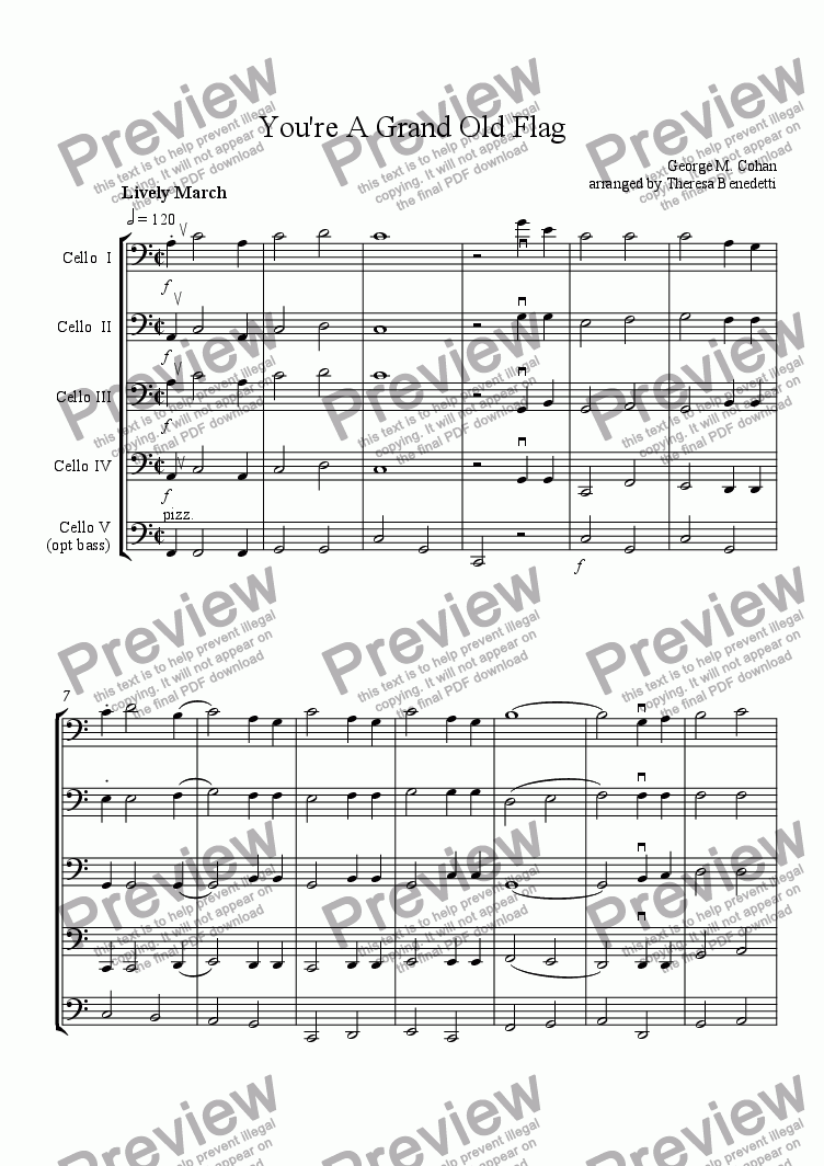 You re A Grand Old Flag Download Sheet Music PDF File