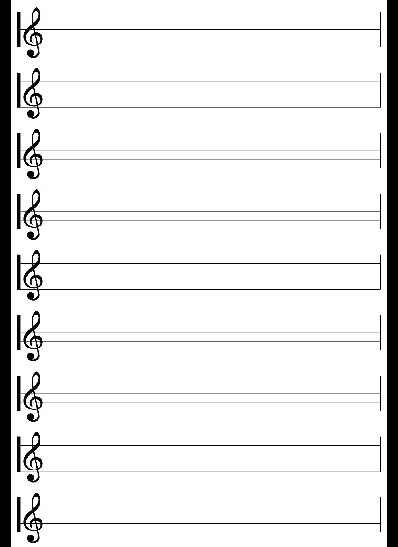 10 Best Free Printable Staff Paper Blank Sheet Music Printablee