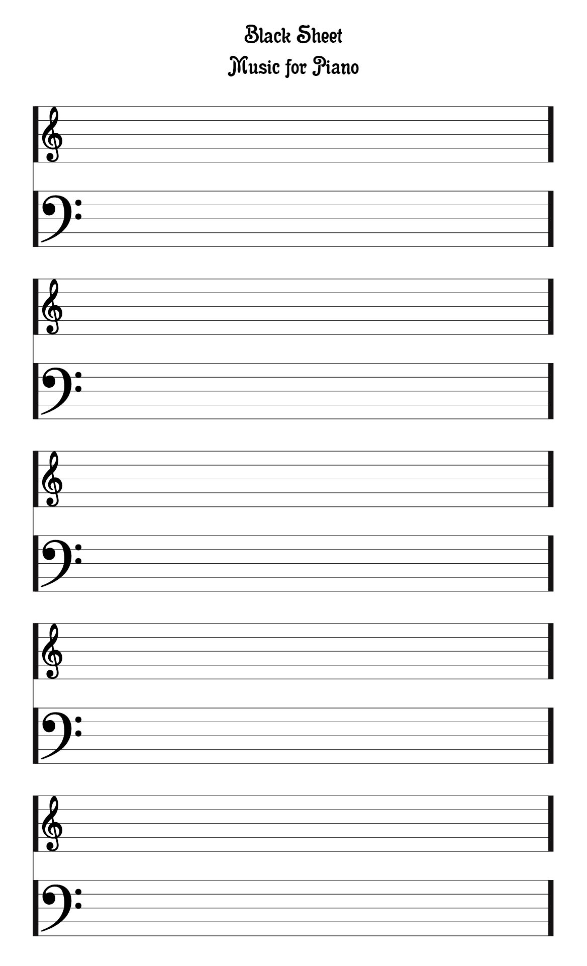 10 Best Free Printable Staff Paper Blank Sheet Music Printablee