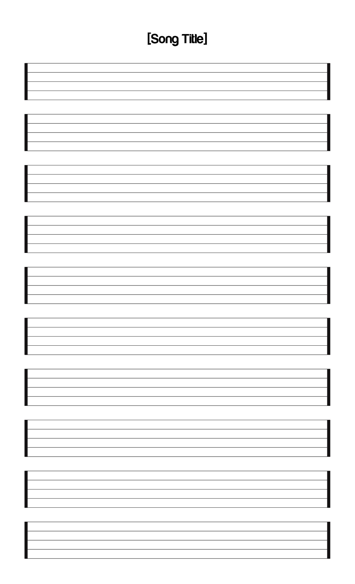 10 Best Free Printable Staff Paper Blank Sheet Music Printablee