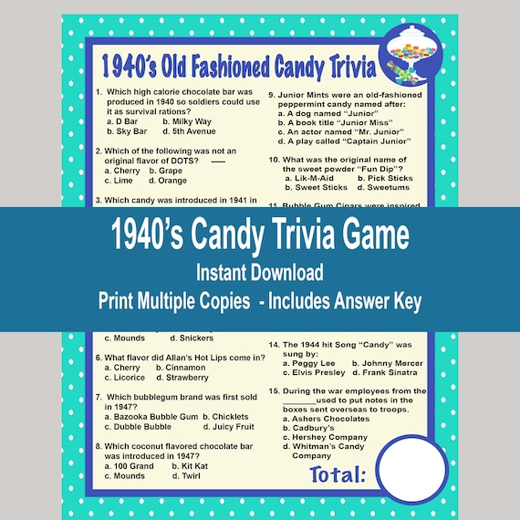 1940S Music Trivia Questions And Answers Printable Whether You Have A 