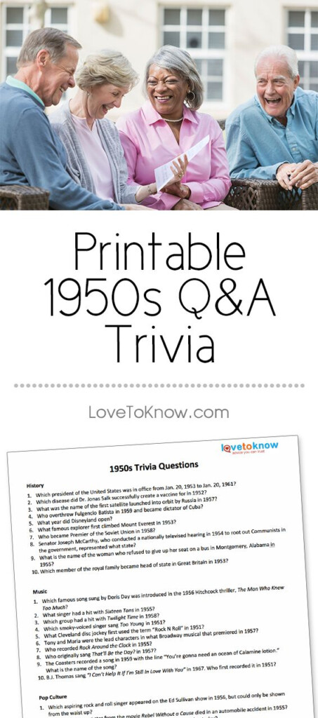 1950s Music Quiz Questions And Answers Question