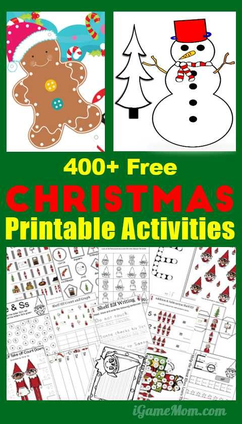 400 Free Christmas Learning Printable Activities For Kids