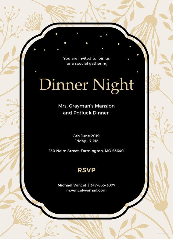 8 Dinner Invitation Card Templates PSD AI Vector EPS Free 