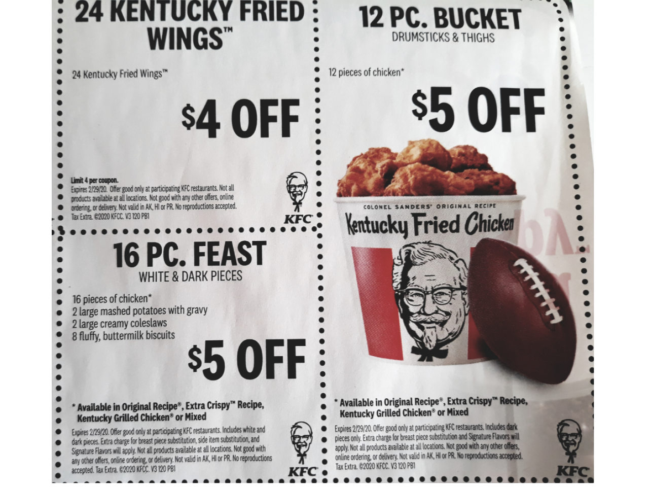 9 KFC Kentucky Fried Chicken Coupons Expires 2 29 2020 TraderKat