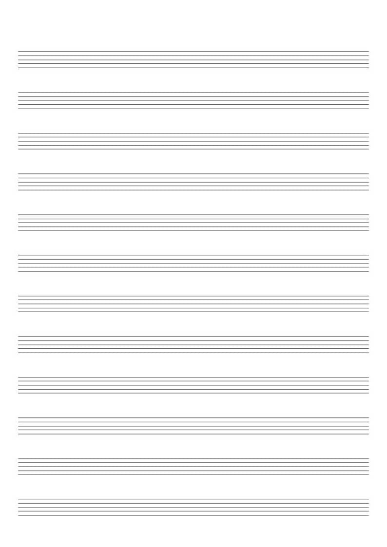 A4 Music Blank Sheet No Clef 8 And 12 Staves Printable PDF Etsy