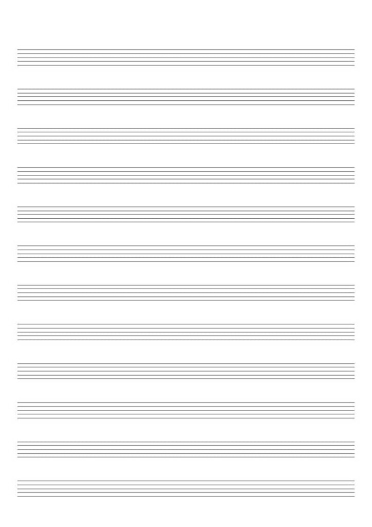 A4 Music Blank Sheet No Clef 8 And 12 Staves Printable PDF Etsy