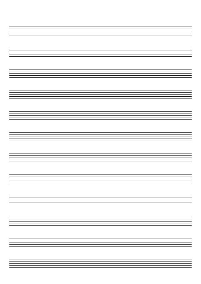 A4 Music Blank Sheet No Clef 8 And 12 Staves Printable PDF Etsy