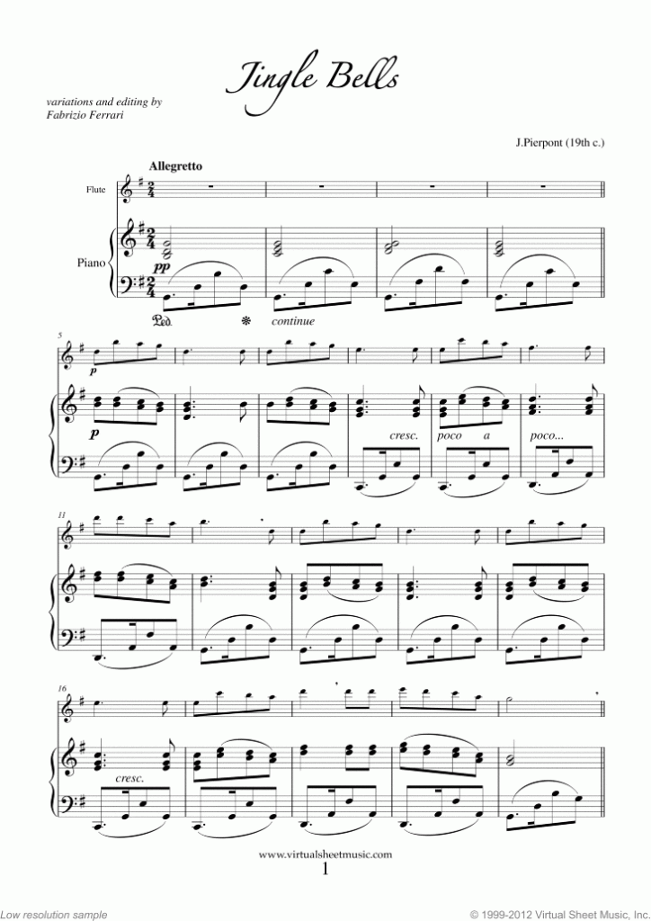 Advanced Christmas Flute Sheet Music Songs Printable PDF 