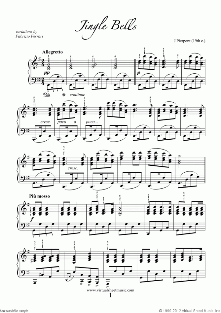 Advanced Christmas Piano Sheet Music Songs Printable PDF 