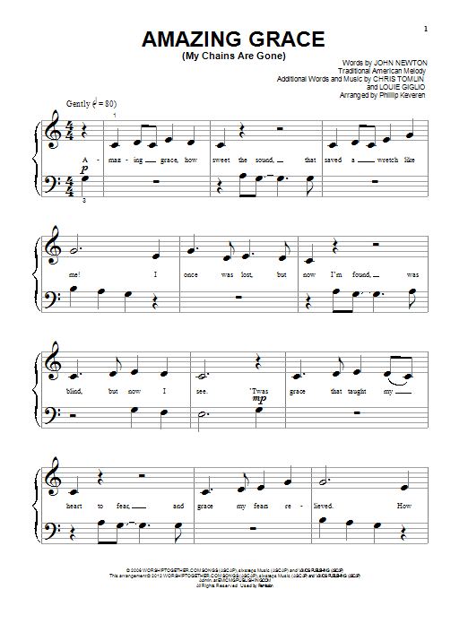 Amazing Grace My Chains Are Gone Sheet Music Direct