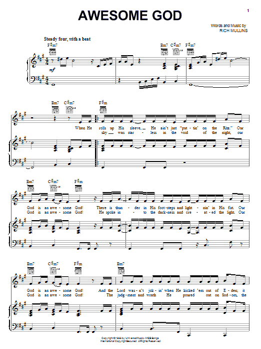 Awesome God Sheet Music Direct