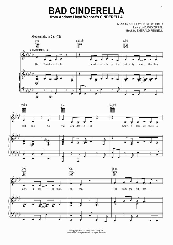 Bad Cinderella Piano Sheet Music OnlinePianist