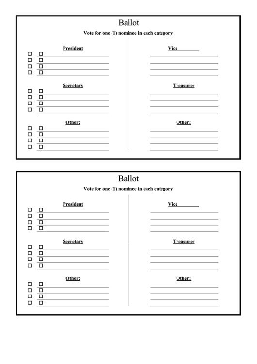 Ballot Template Blank Printable Pdf Download