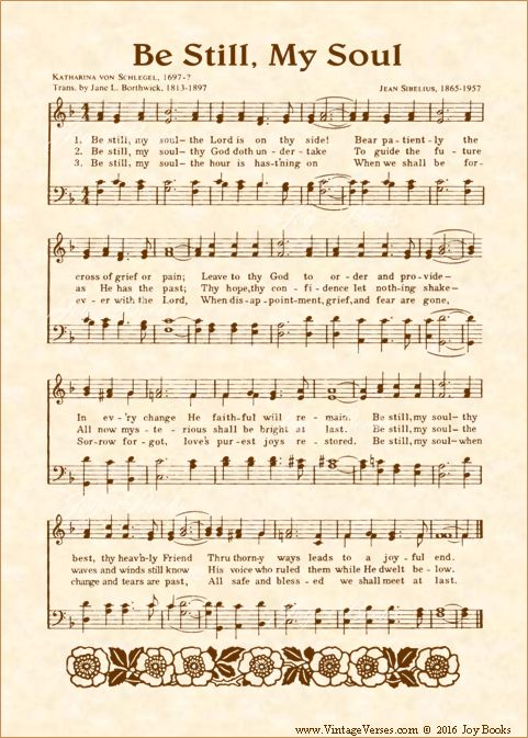 Be Still My Soul Christian Heritage Hymn Sheet Music Vintage Style 