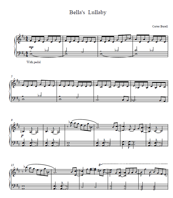 Bellas Lullaby Piano Sheet Music And Piano Tutorial