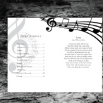 Black And White Music Notes Funeral Program Template Etsy