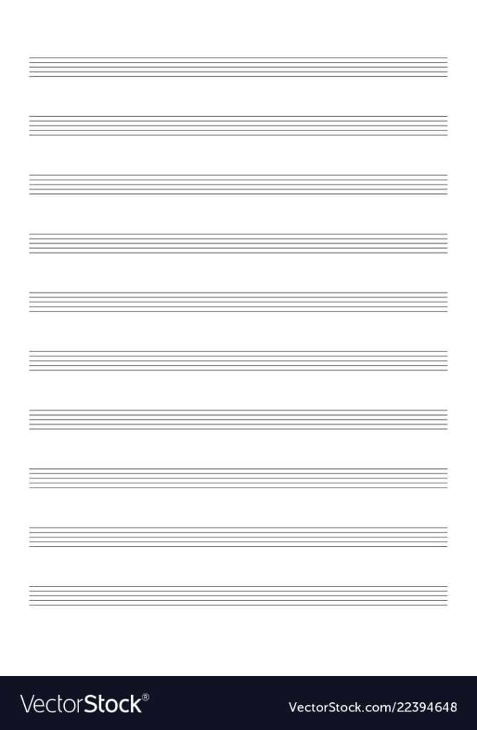 Blank Sheet Music Sheet For Notation Royalty Free Vector