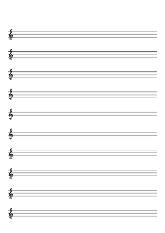 Blank Staff Paper 10 Staves Treble Clef Printable Pdf Download