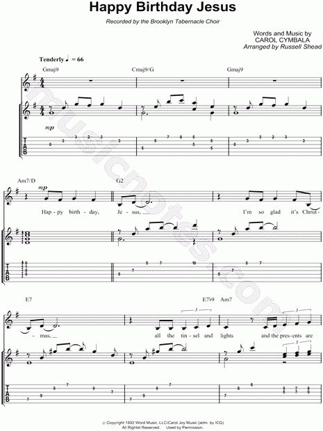 Brooklyn Tabernacle Choir Happy Birthday Jesus Guitar Tab In G Major 