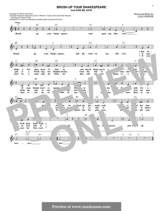 Brush Up Your Shakespeare By C Porter Sheet Music On MusicaNeo