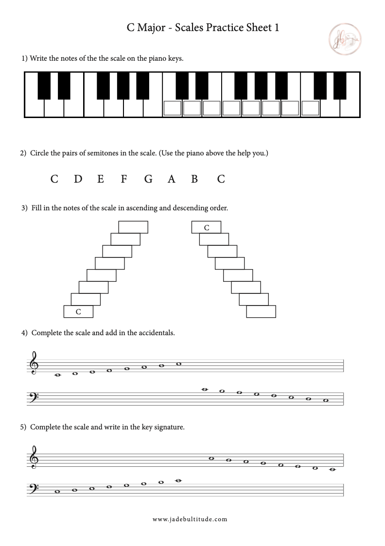 C Major Free Music Theory Worksheet Free Music Theory Worksheets 