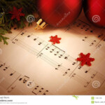 Christmas Background With Sheet Music Stock Image Image Of Rusty