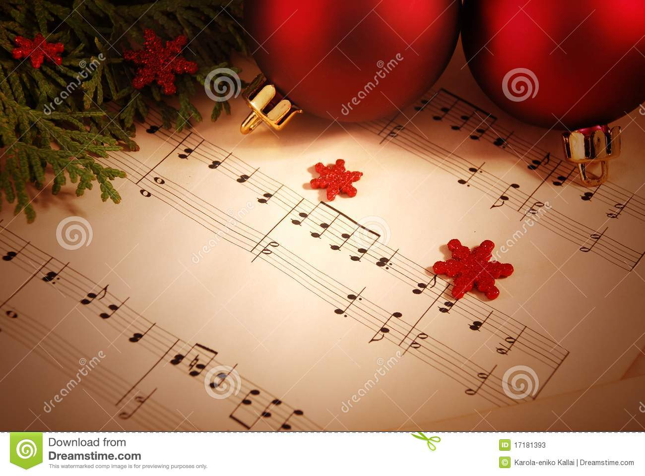 Christmas Background With Sheet Music Stock Image Image Of Rusty 