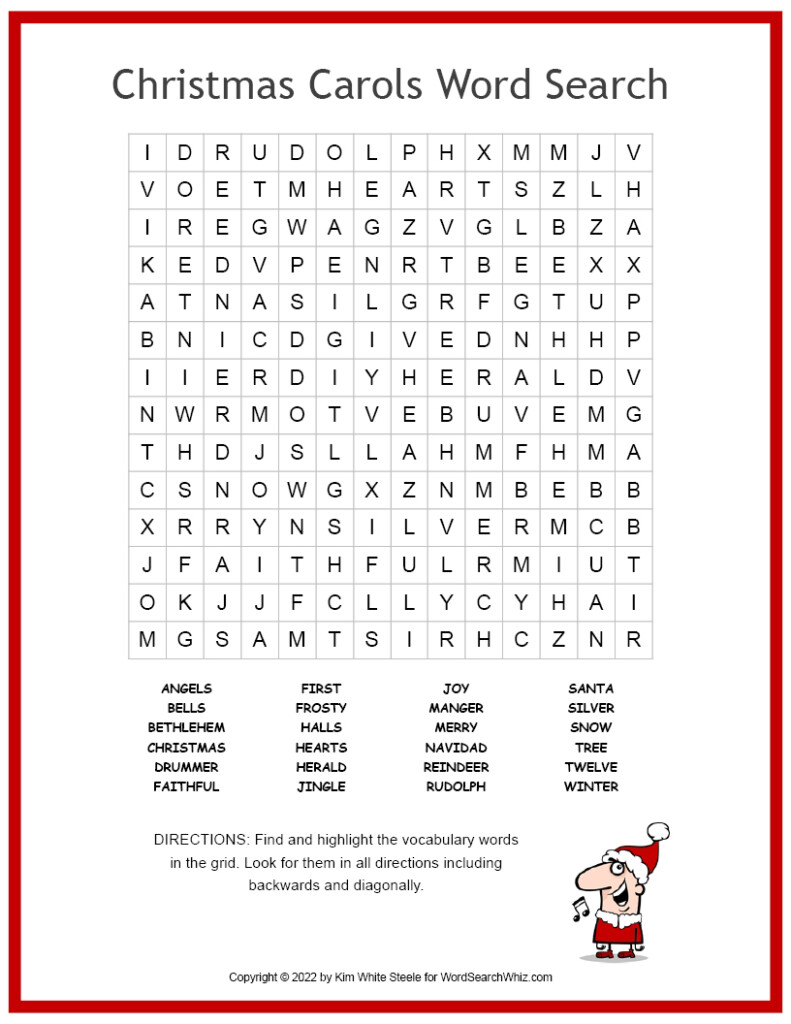 Christmas Carols Word Search