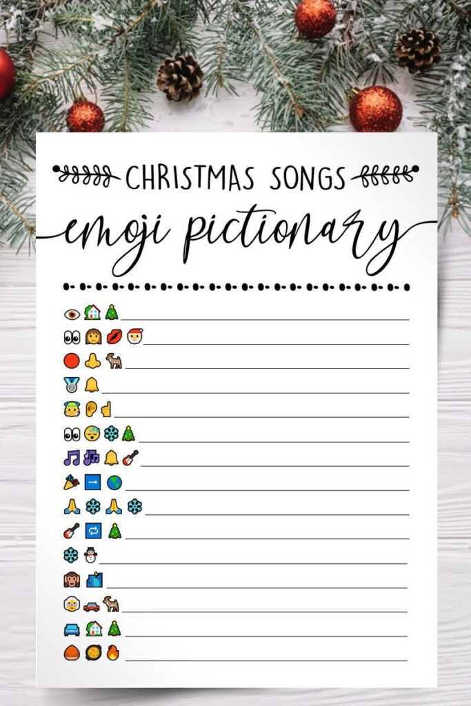 Christmas Song Emoji Game Worksheet AlphabetWorksheetsFree