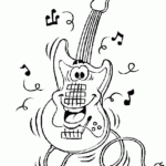 Coloriage Musique La Guitare Folle