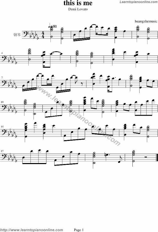 Demi Lovato This Is Me Free Piano Sheet Music Learn How To Play 