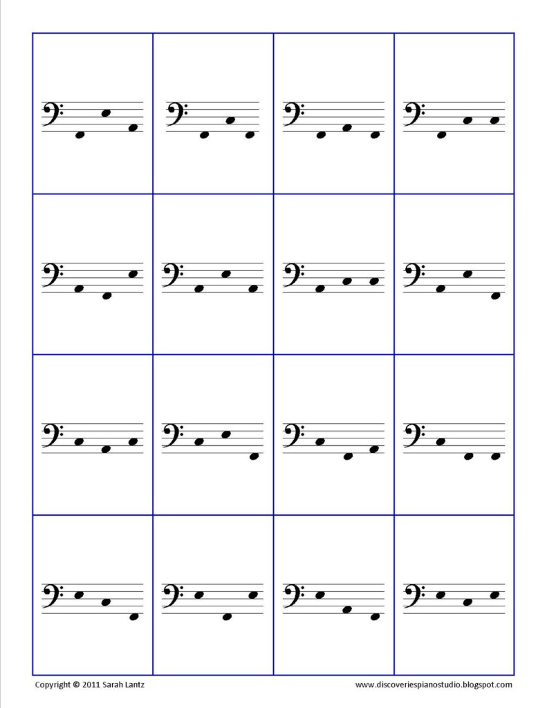 Discoveries Piano Studio FACE Flashcards For Treble And Bass Clef